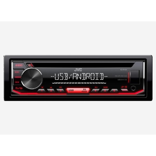 JVC JVC RADIO CD MP3 USB AUX ΚΟΚΚΙΝΟ ΦΩΤΙΣΜΟ ΣΥΜΒΑΤΟ ΜΕ ANDROID