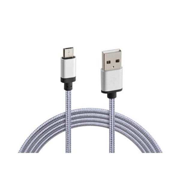 Lampa ΚΑΛΩΔΙΟ ΦΟΡΤΙΣΗΣ & ΣΥΓΧΡΟΝΙΣΜΟΥ MICRO USB SUPER RESISTANT 100cm SILVER LINE