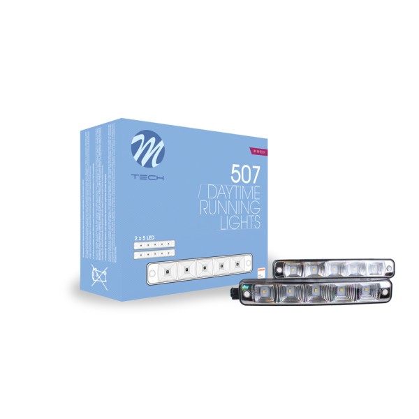 M-Tech ΠΡΟΣΘΕΤΟ DAYTIME DRL LD507SE 12V - OSRAM - ΔΙΕΘΝΕΣ ΜΕ 5HP LED - 190 Χ 43 Χ 32mm - 2 ΤΕΜ. M-TECH